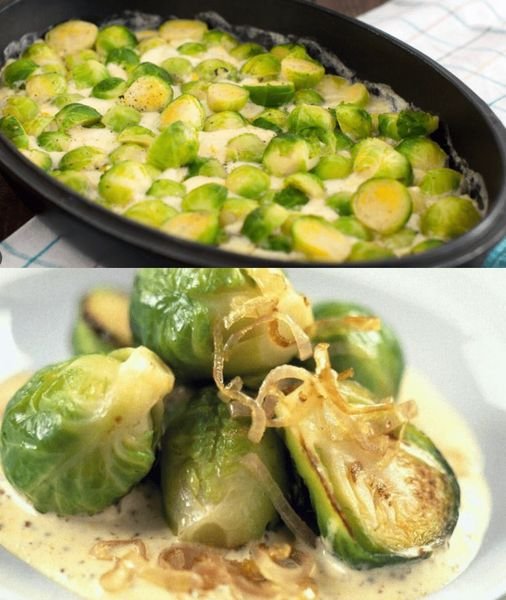 Rosenkohl in Frischkäse-Senf-Sauce