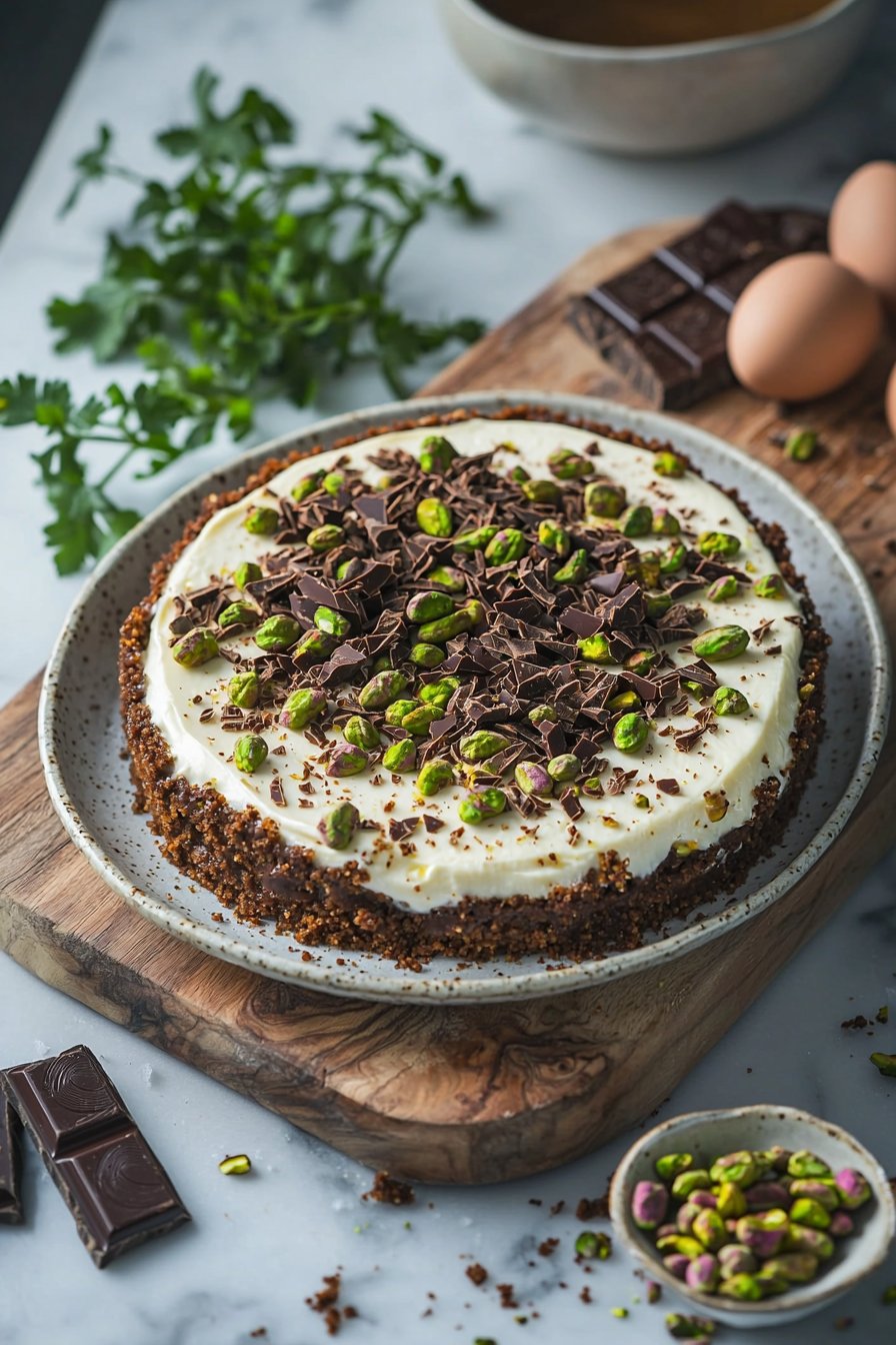 Dubai-Style Pistachio Chocolate Cheesecake