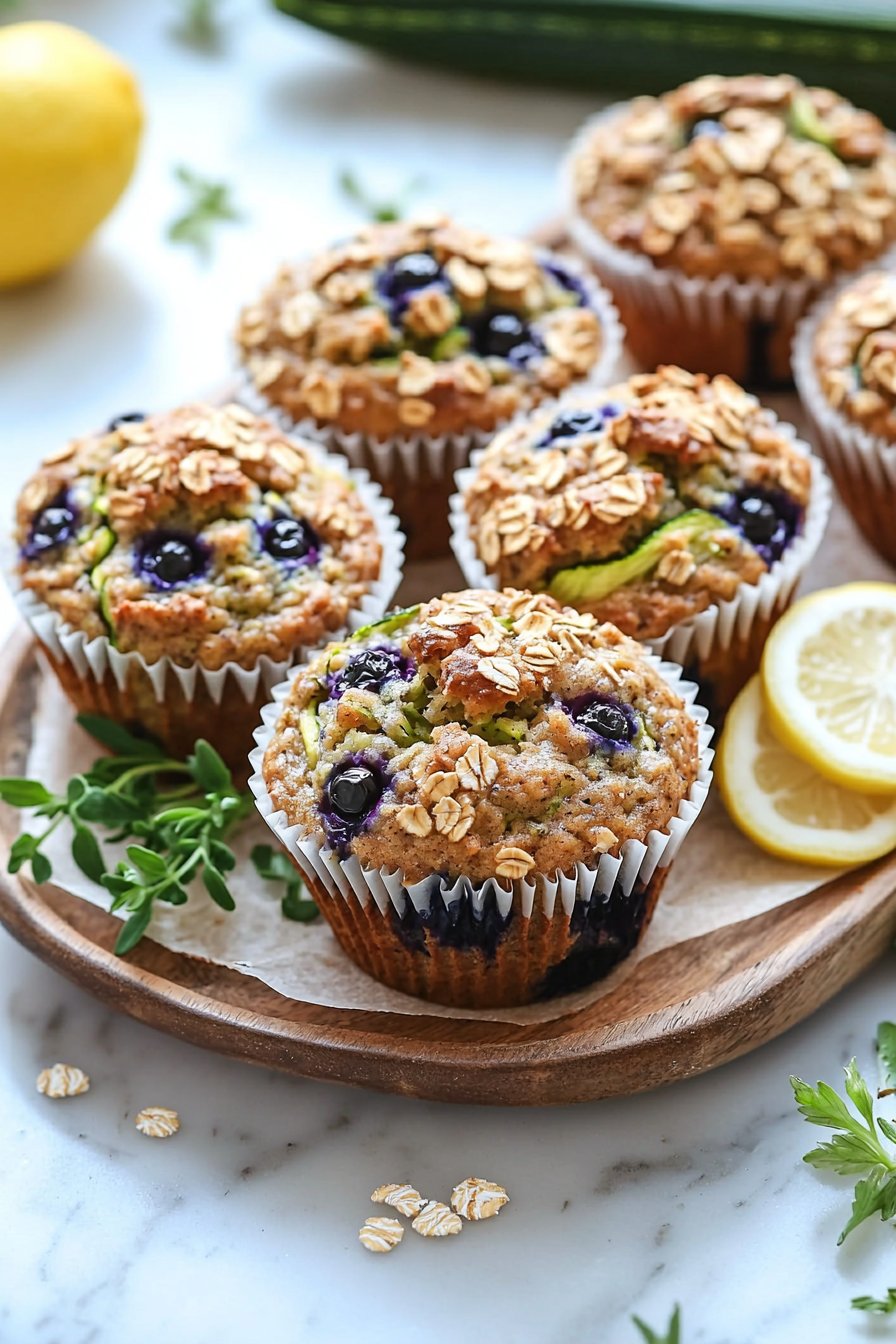 Lemon Blueberry Zucchini Muffins