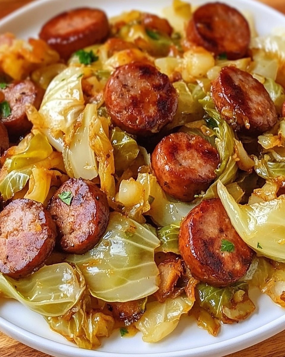 Low Carb Fried Cabbage & Sausage