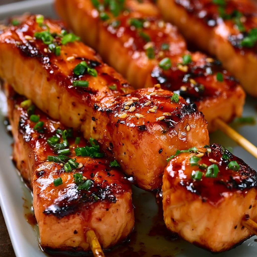Honig-Glasierte Lachs-Spieße