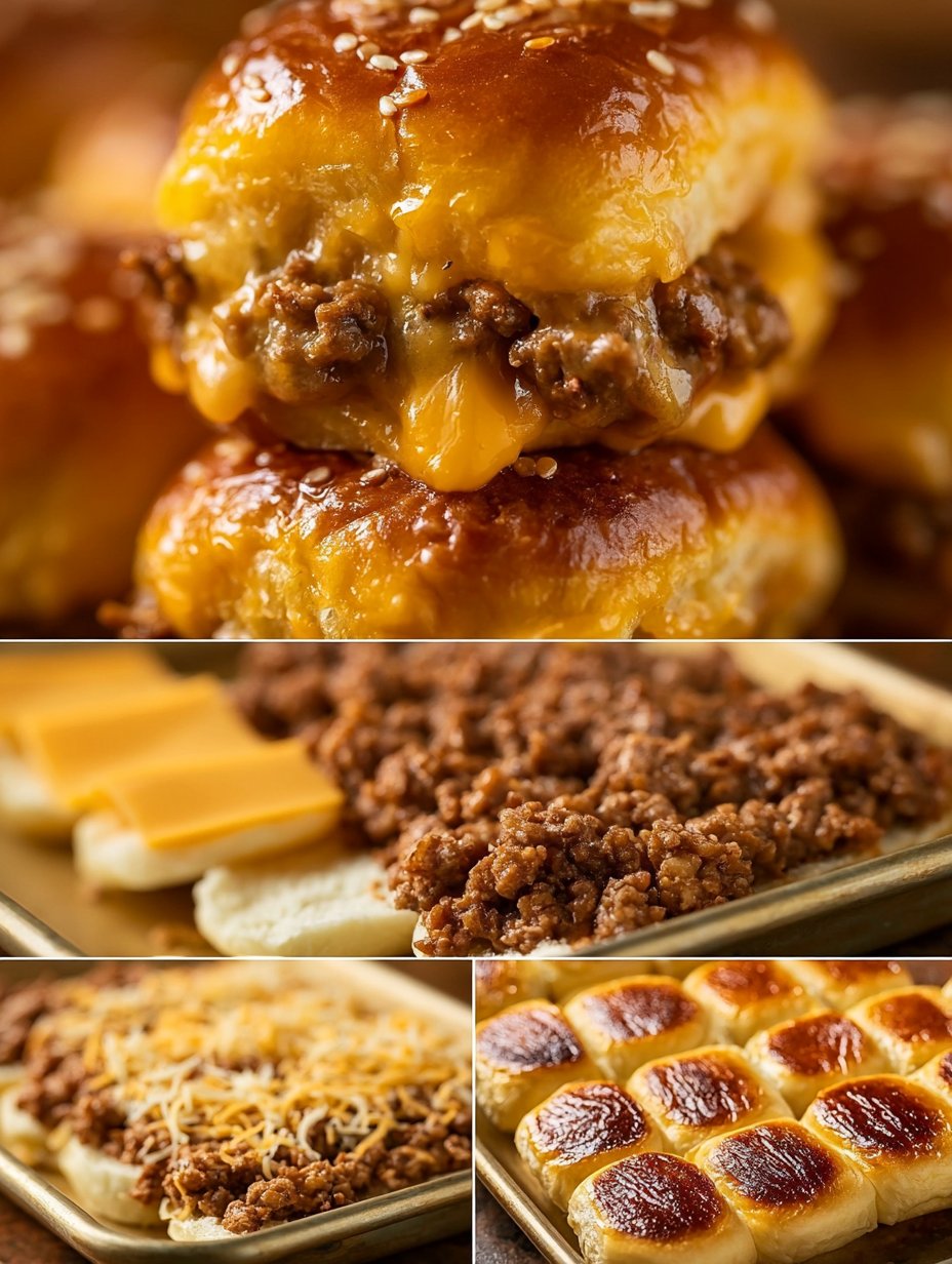 Deslizadores de Cheeseburger (Fácil, receta de 30 minutos) - NatashasKitchen.com en 2020 | Recetas de deslizadores fáciles, Receta