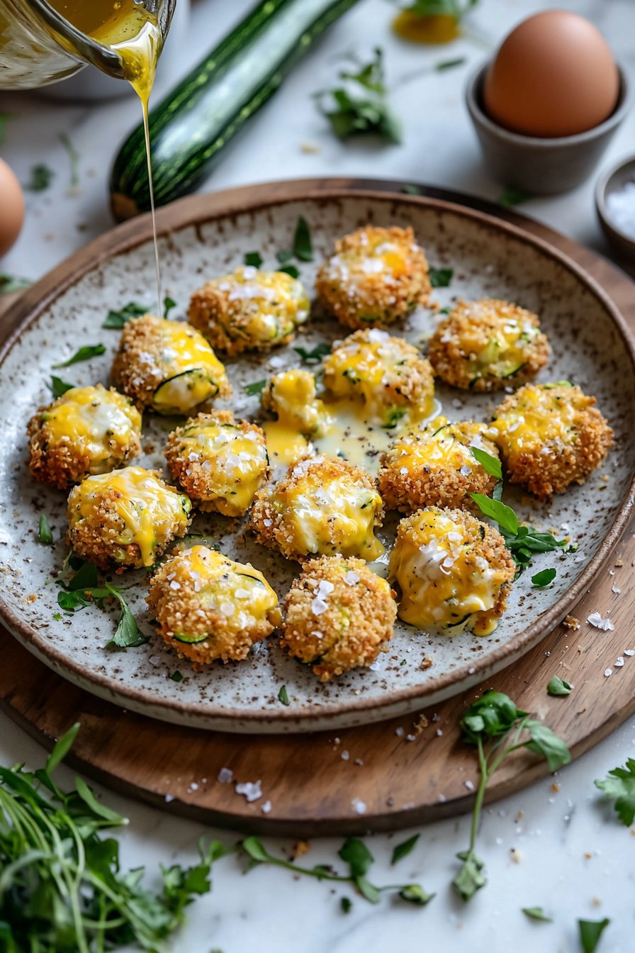 Cheesy Baked Zucchini Tots