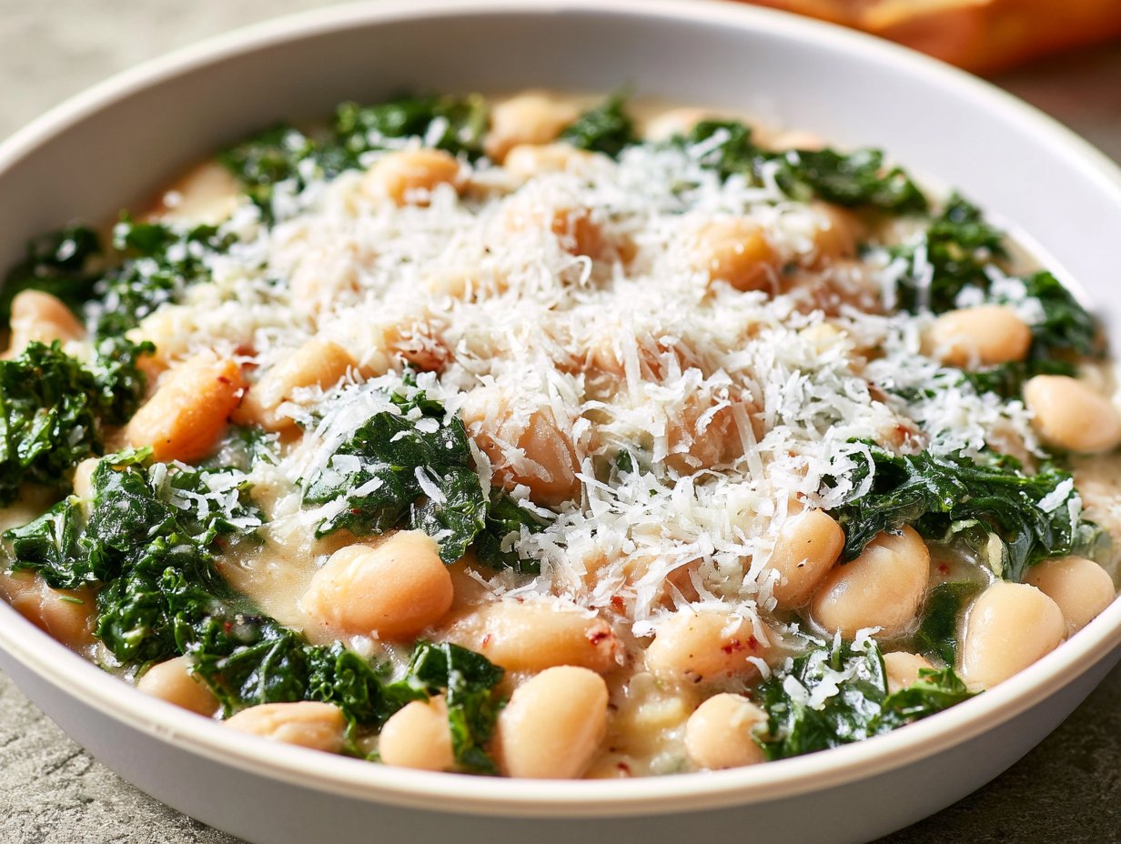 Creamy White Beans with Kale and Parmesan