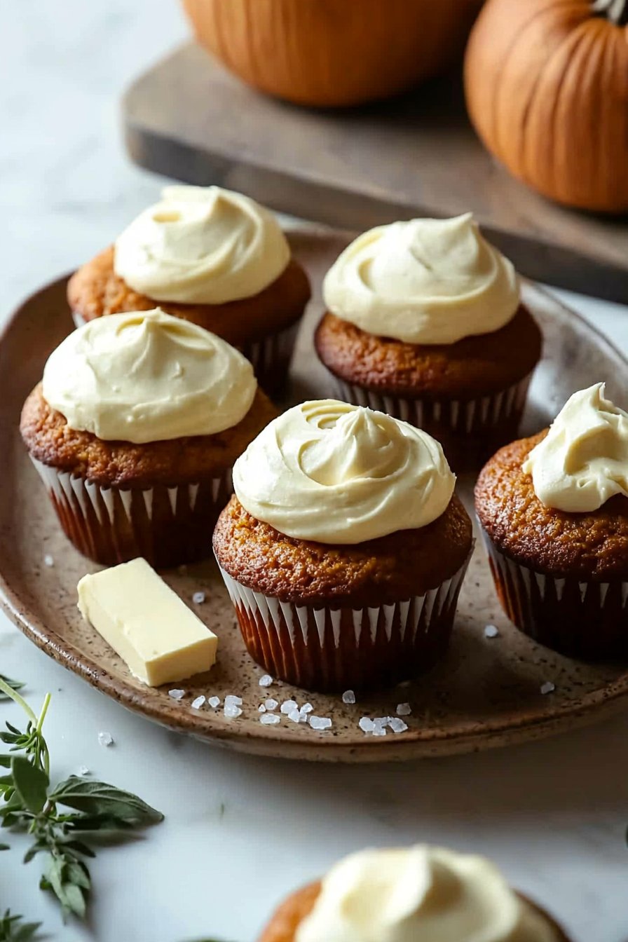 Easy Pumpkin Cupcakes with Cream Cheese Frosting
