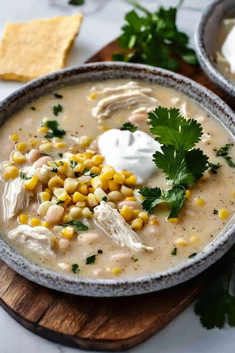 Creamy Crockpot White Chicken Chili