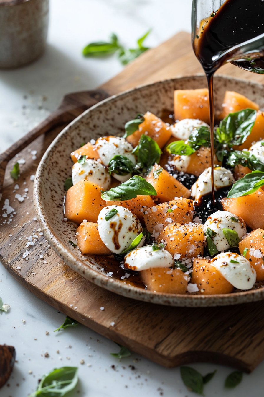 Cantaloupe Caprese Salad