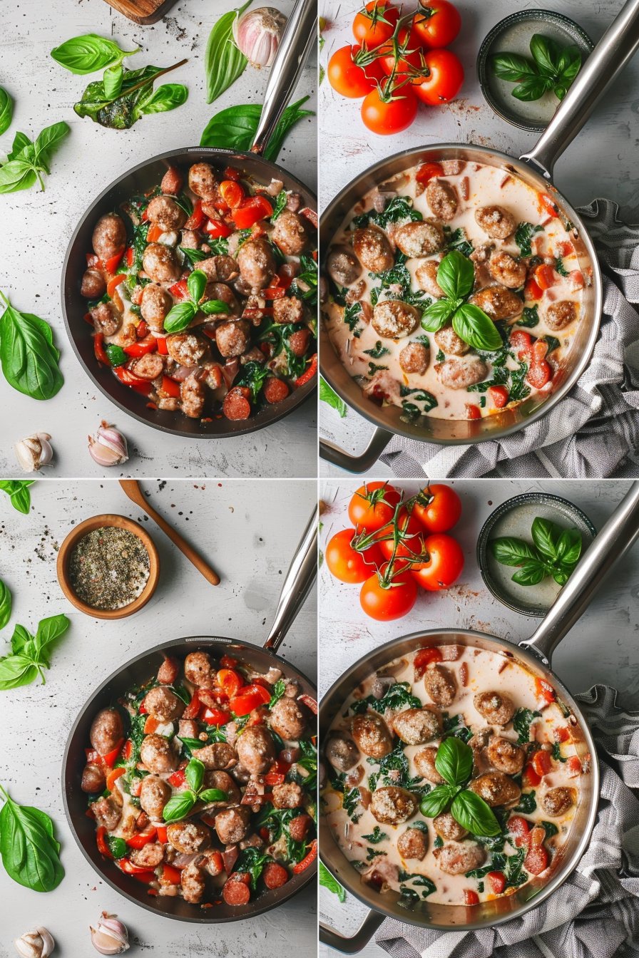 Creamy Tuscan Sausage Skillet with Herbs