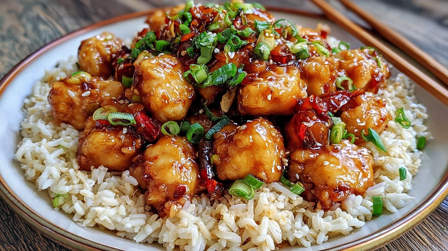 Honey Garlic Chicken Bites with Rice