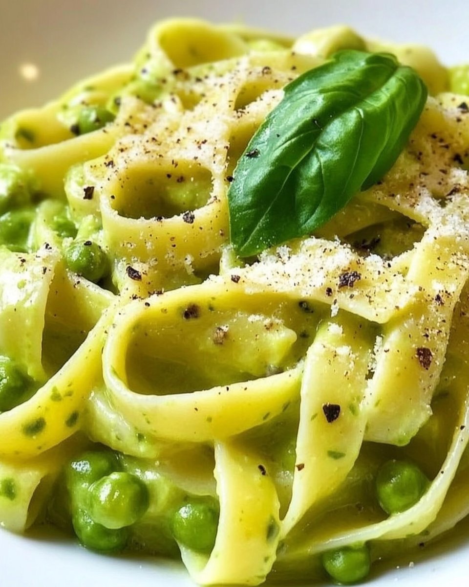 Cremige Erbsenpasta für die schnelle Küche