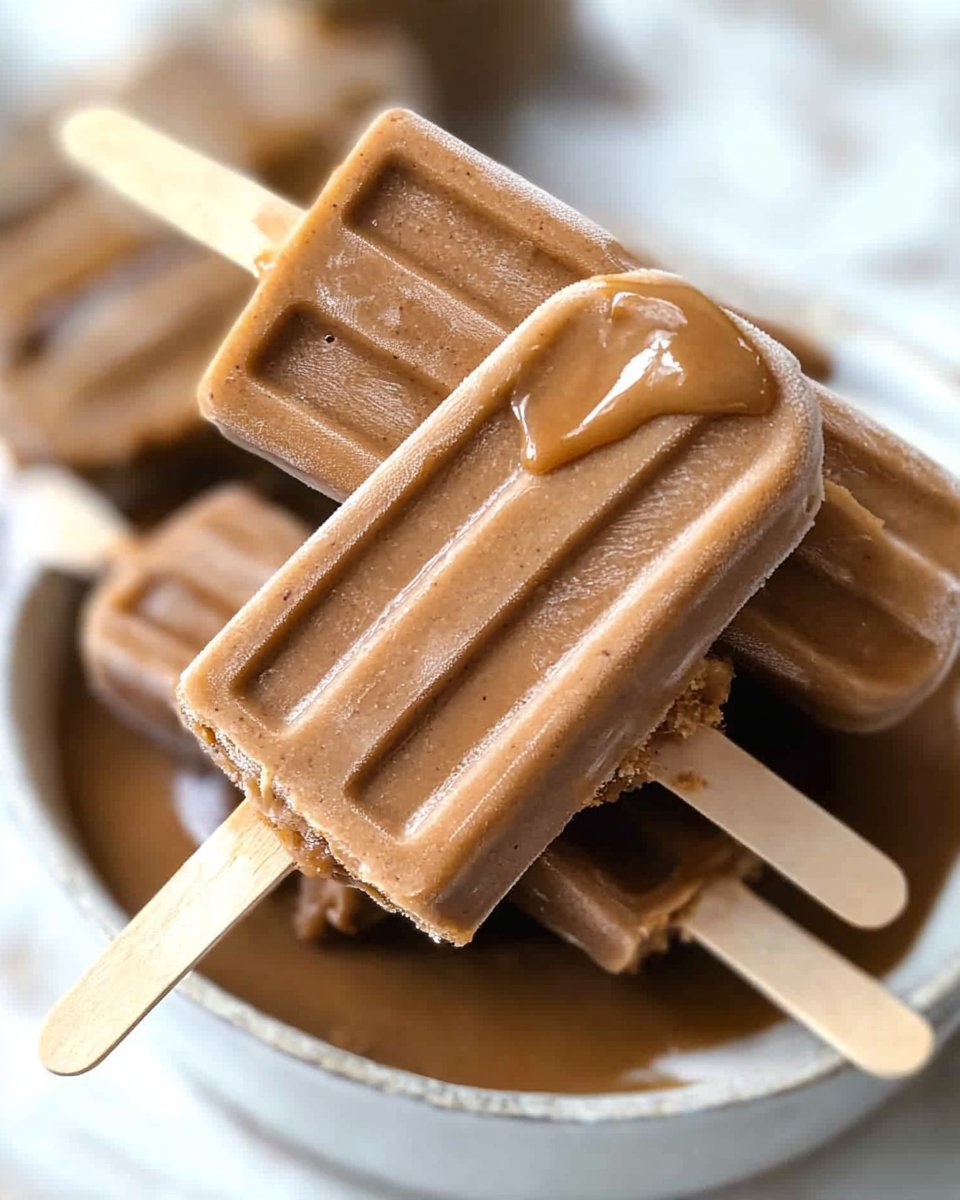 Boozy Caramel Coffee Popsicles - Cookie Dough and Oven Mitt