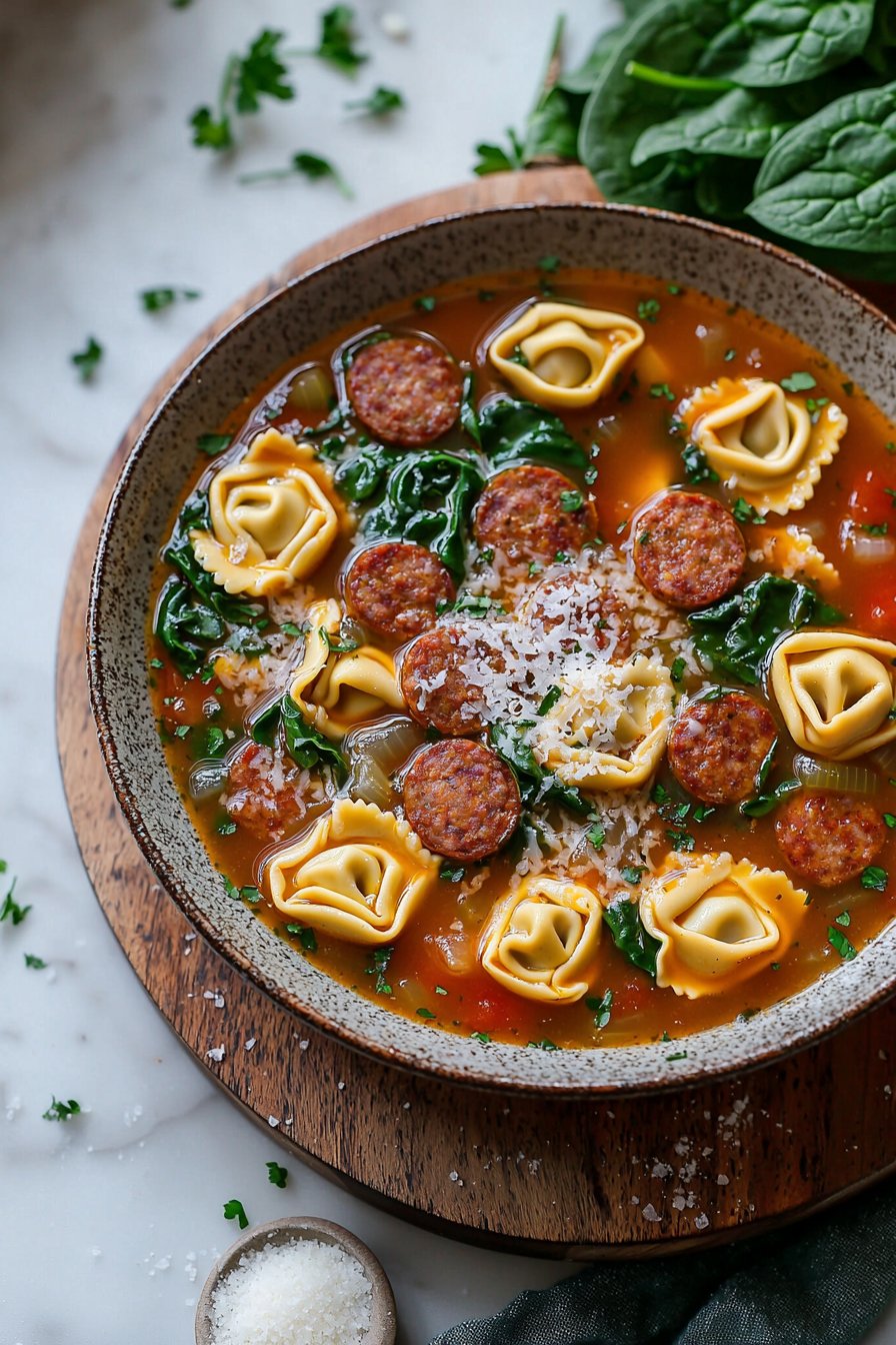Crockpot Tortellini Soup with Sausage