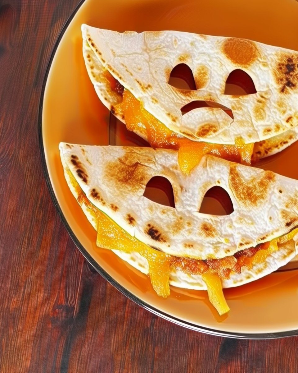 Jack o' Lantern Quesadillas
