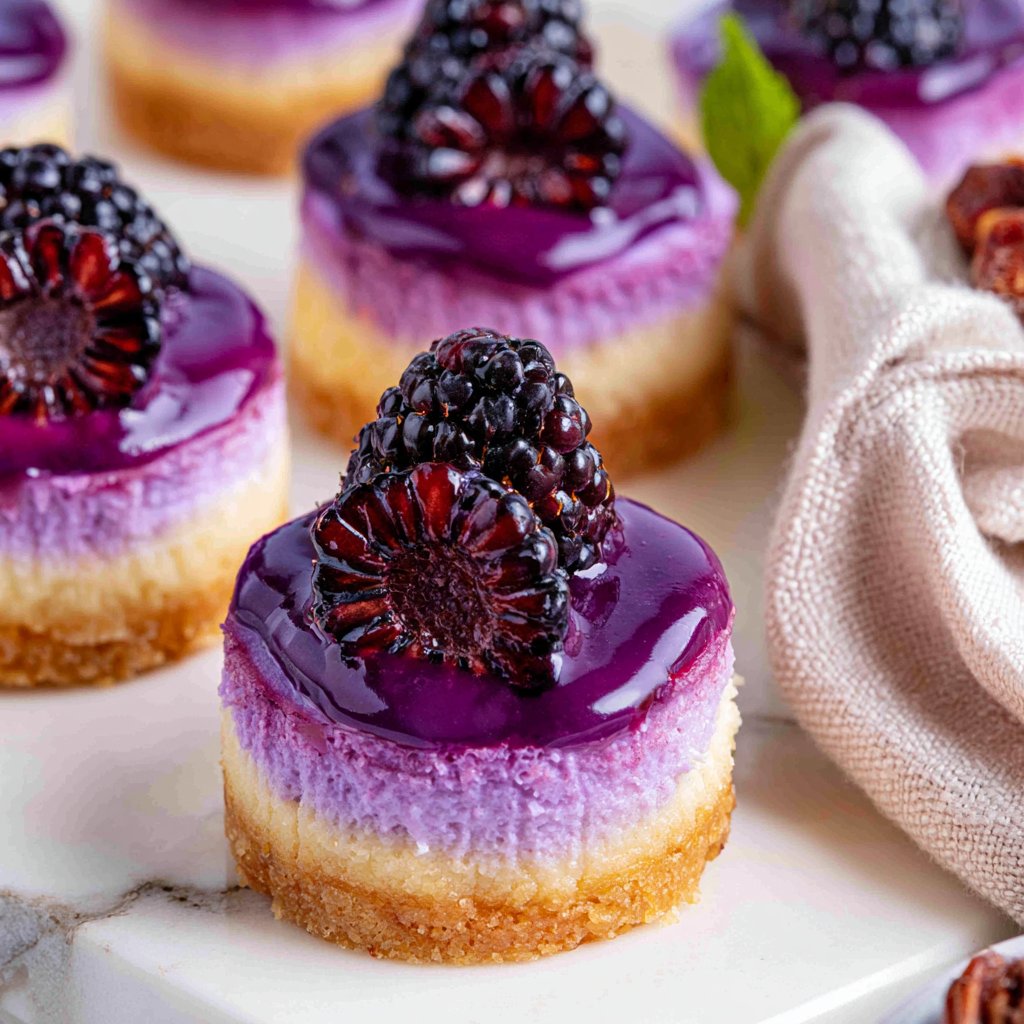 Mini Blackberry Cheesecakes