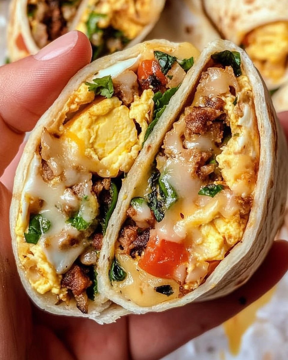 Veggie egg burrito | High protein meal prep breakfast burritos, Quick protein breakfast recipes, Healthy breakfast meal