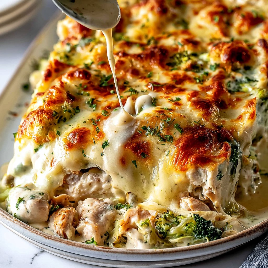Keto Chicken Alfredo Bake