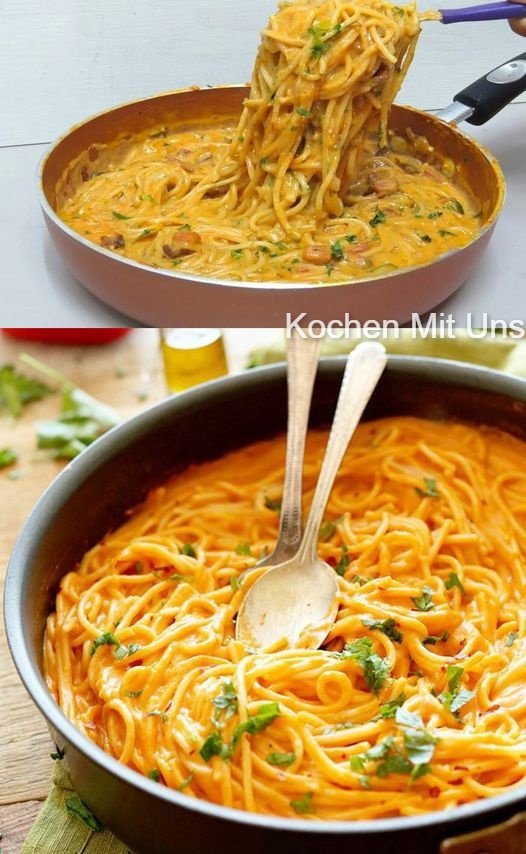 Pilz-Spaghetti mit Parmesan