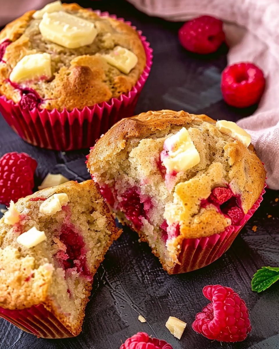 Raspberry Muffins with White Chocolate