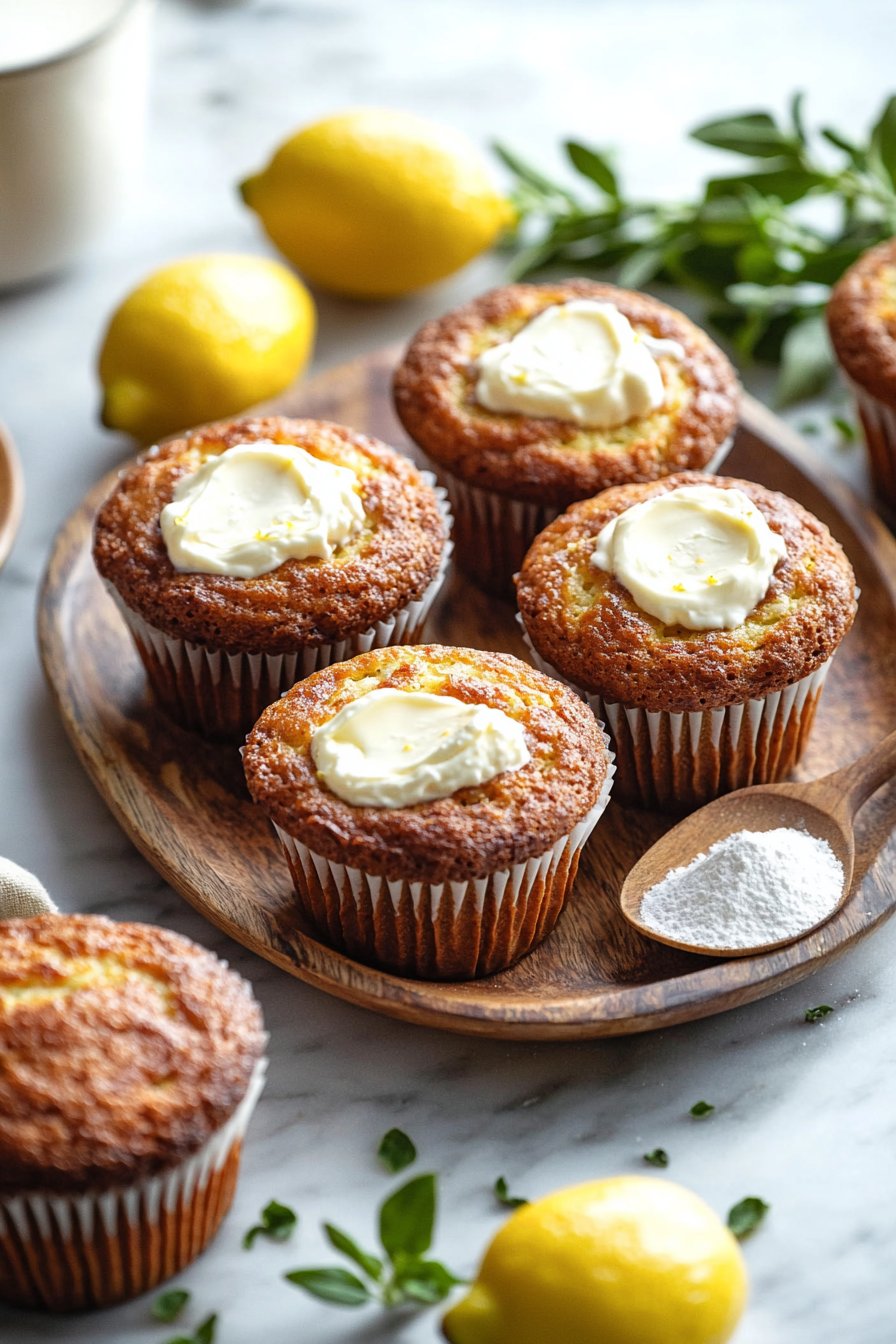 Lemon Muffins with Cream Cheese Filling