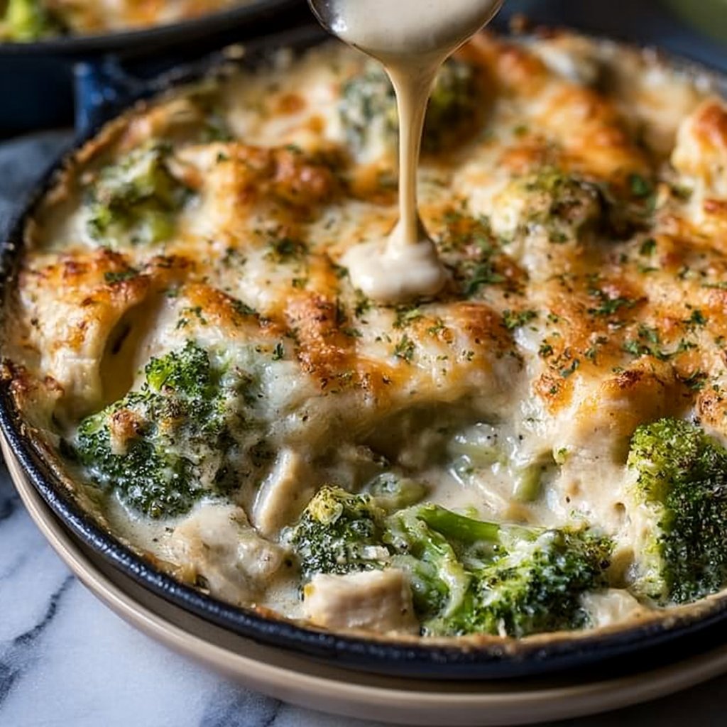 Keto Chicken Alfredo with Broccoli Bake