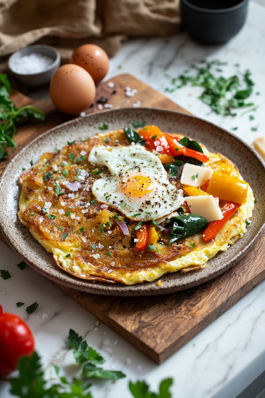 Crispy Blackstone Hash Brown Omelette