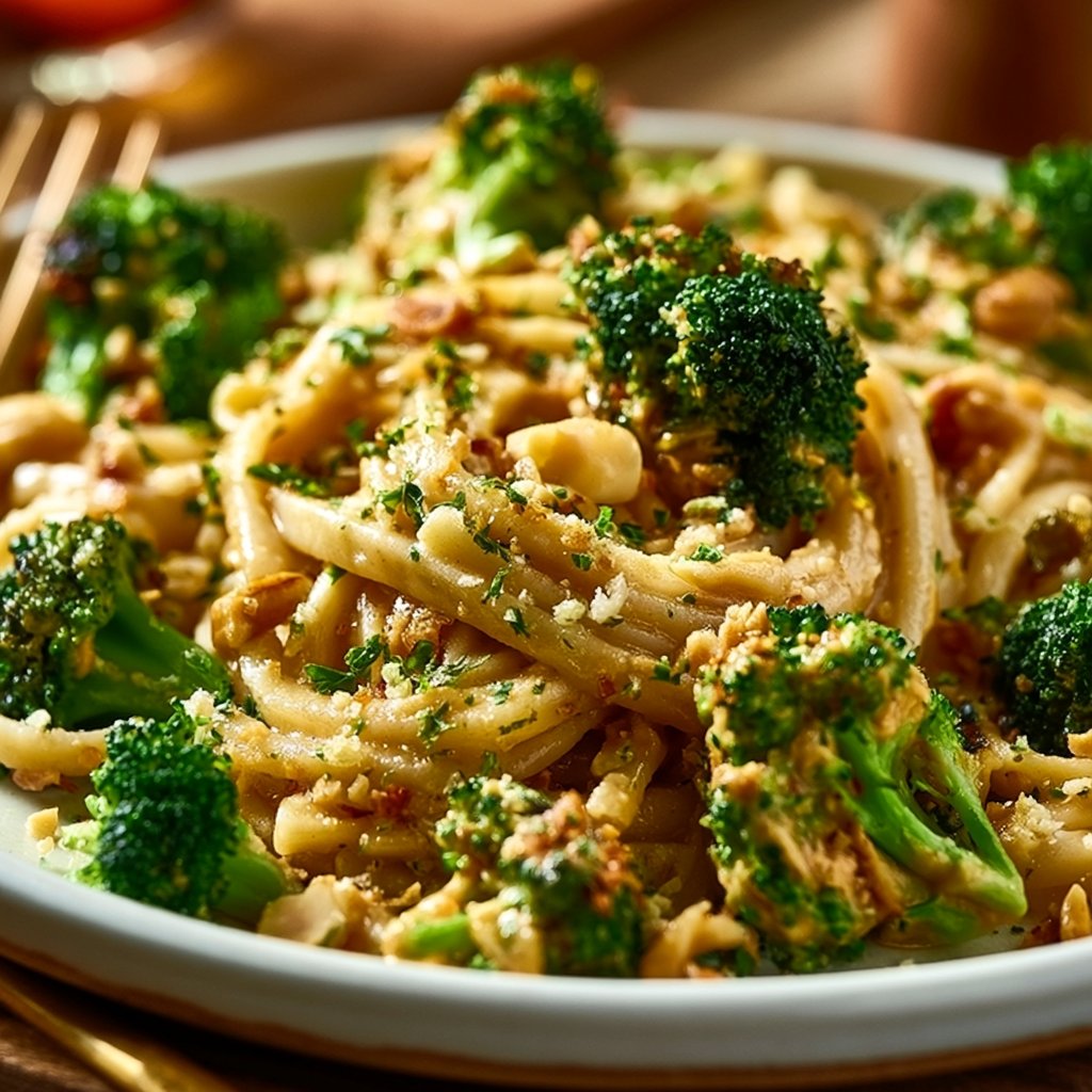 Brokkoli-Erdnuss-Pasta