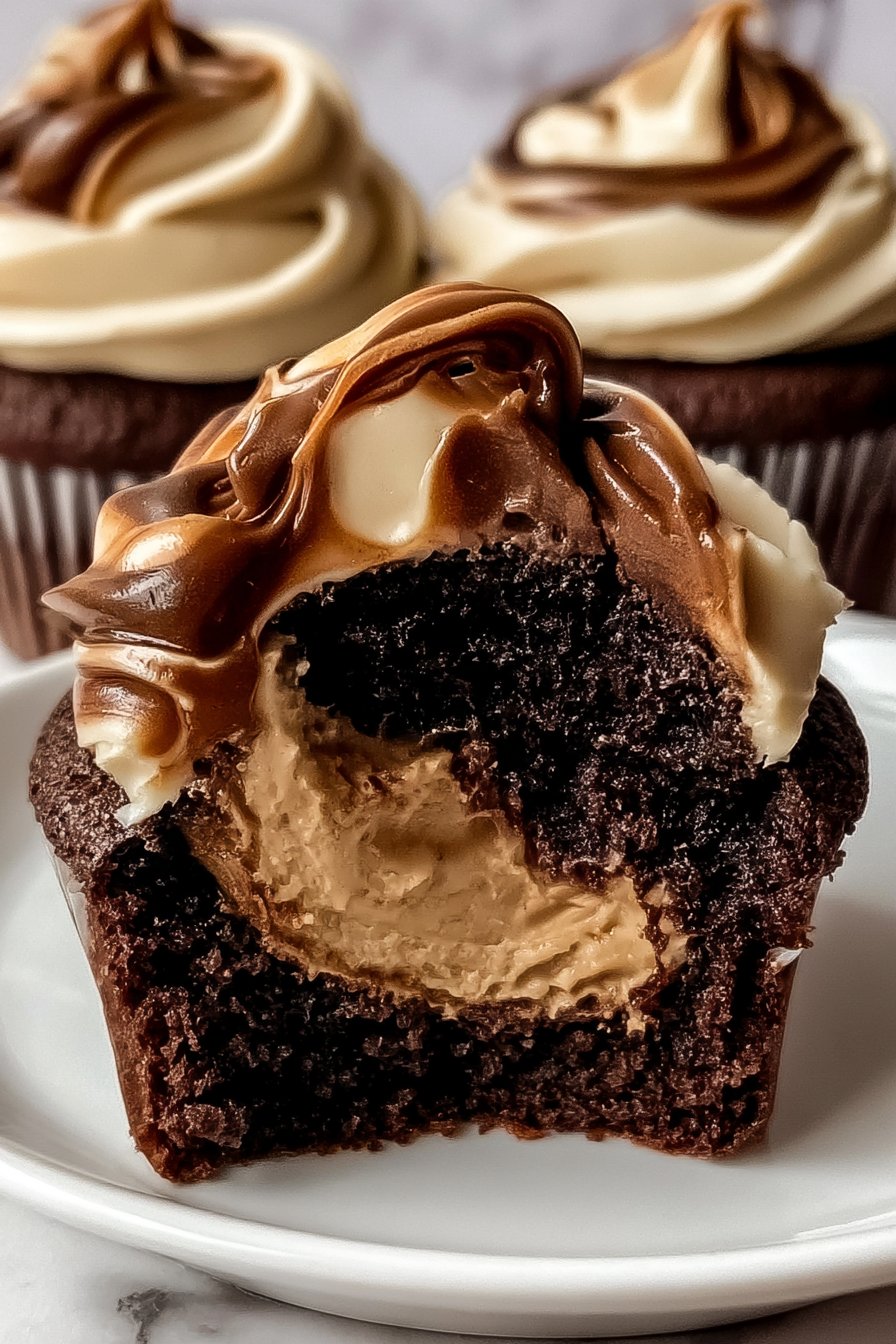 Chocolate Coffee Cream Cupcakes