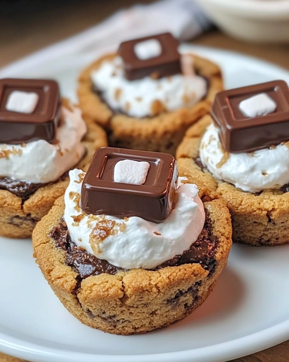4 Ingredient S’Mores Cookie Cups