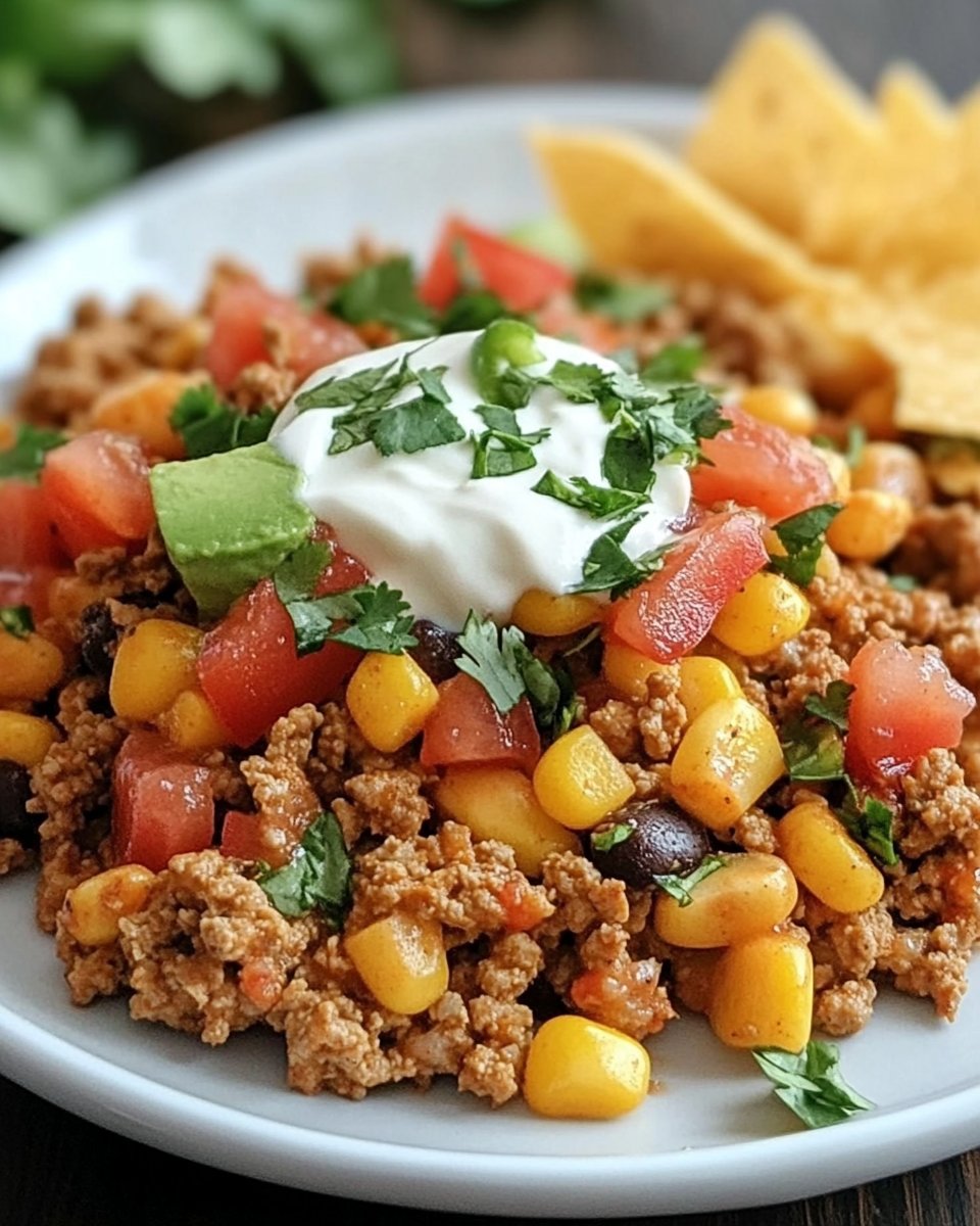 Ground Turkey Taco Skillet | Mexican dish with ground turkey, Ground turkey Mexican skillet recipes, Easy Mexican turkey dishes for dinner