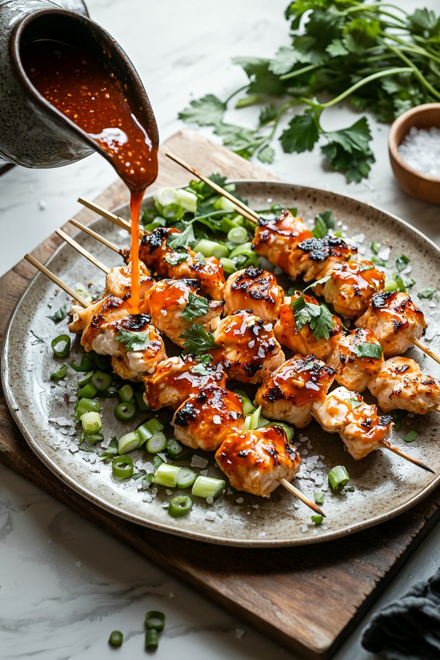 Bang Bang Chicken Skewers