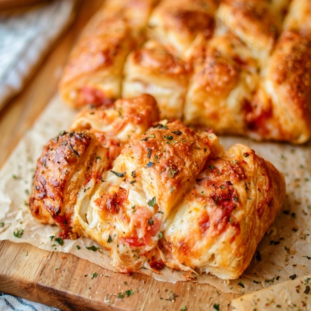 Schnelles Pizza Zupfbrot mit Blätterteig