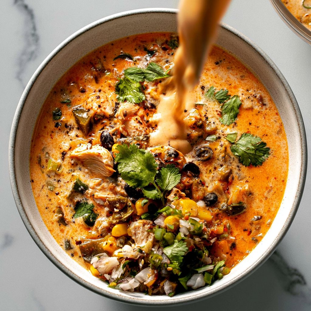 Chicken, Poblano, and Black Bean Soup