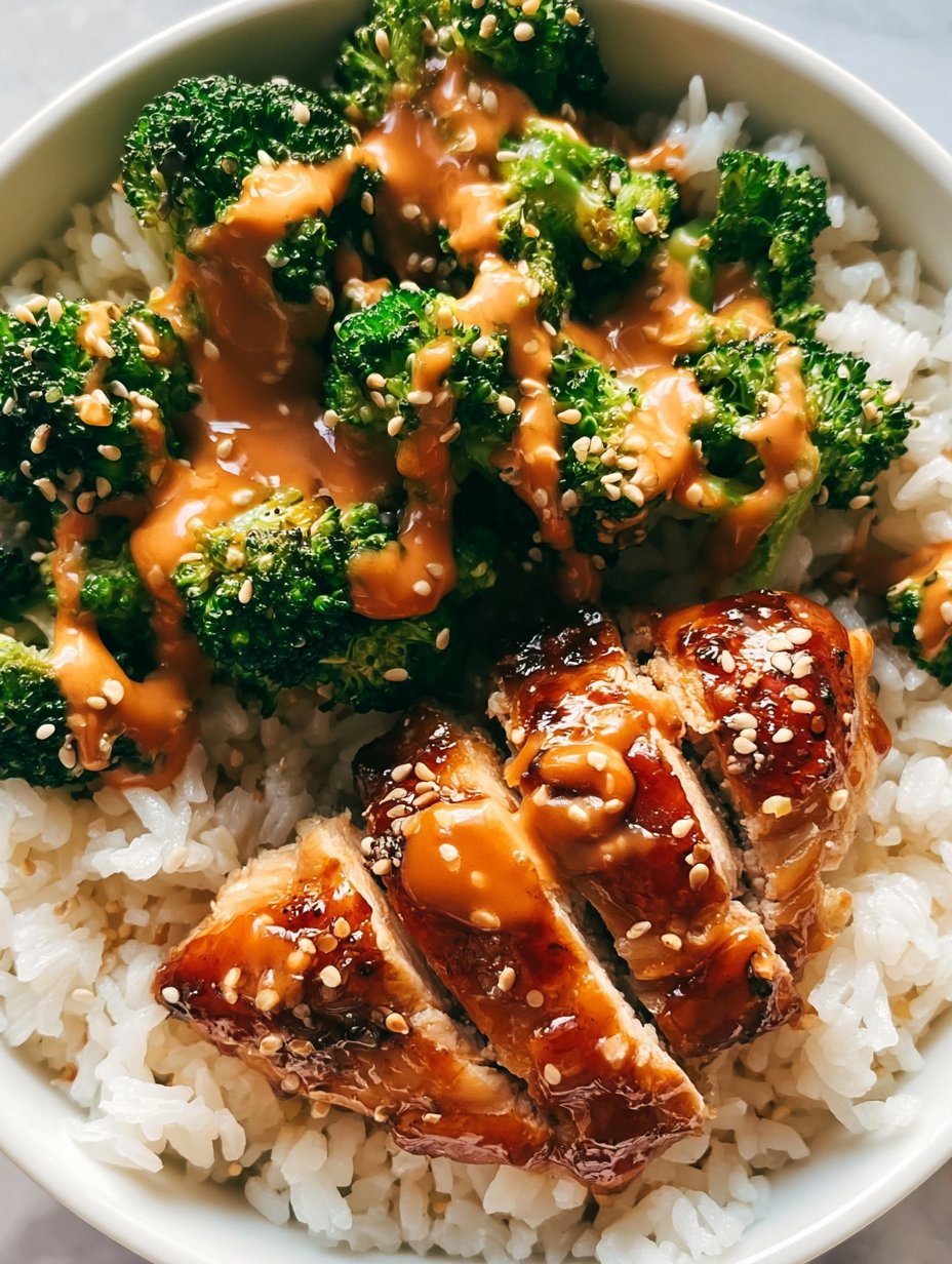 Tazones de Arroz con Pollo Pegajoso
