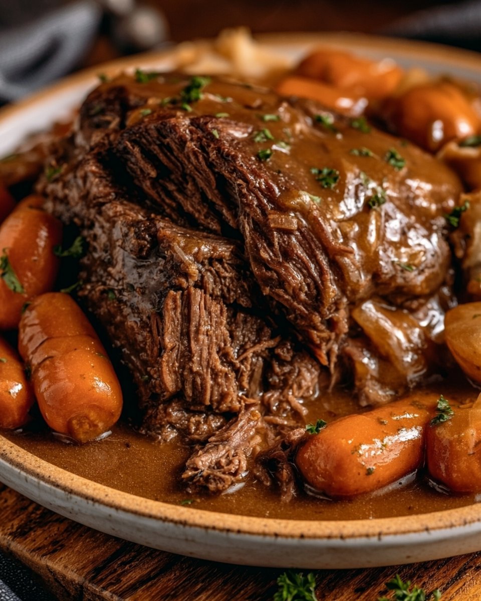 BEST Crockpot Pot Roast with gravy