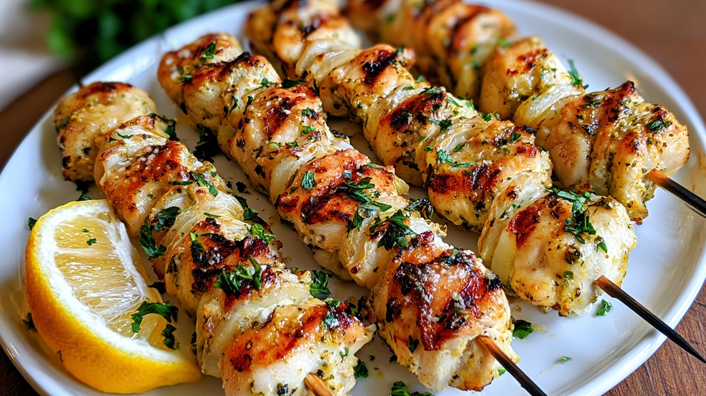 Garlic Parmesan Chicken Kebabs