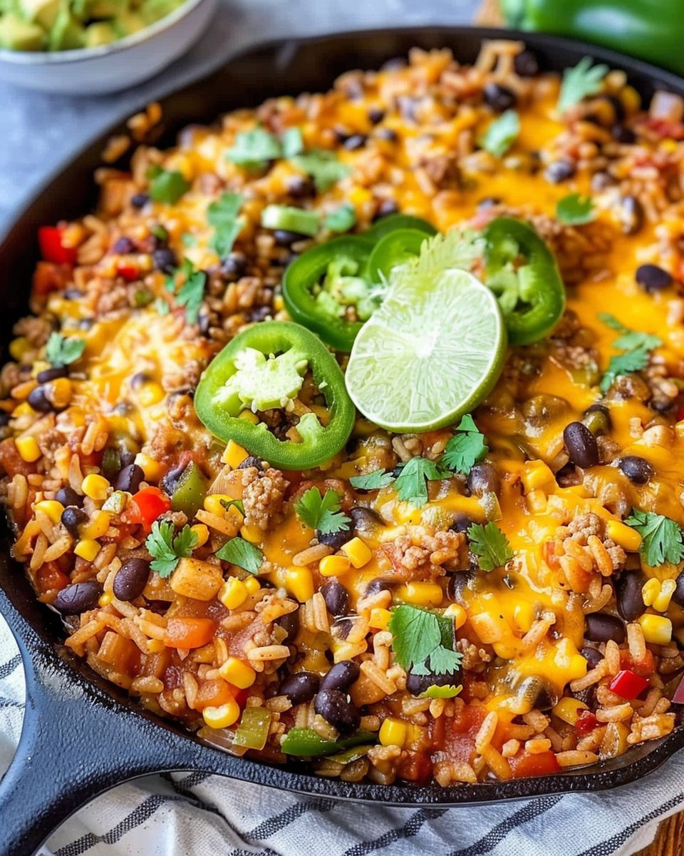 Cheesy Taco Rice Skillet