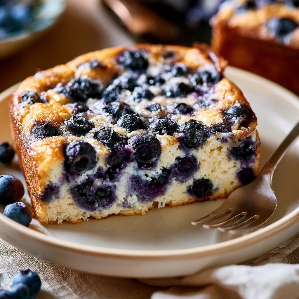 Blaubeer-Hüttenkäse Frühstücksbake