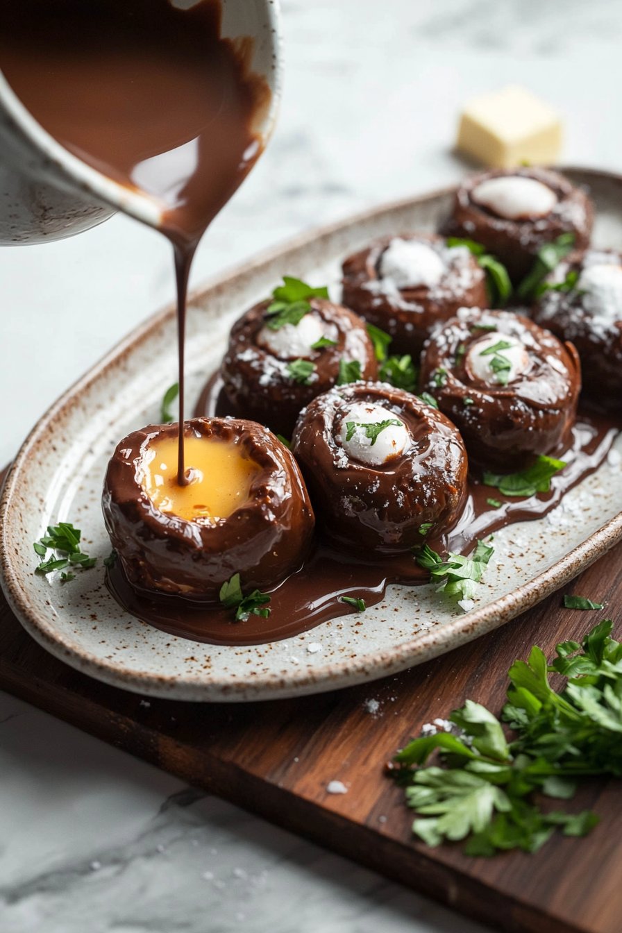 Schokoladenpuddingrollen