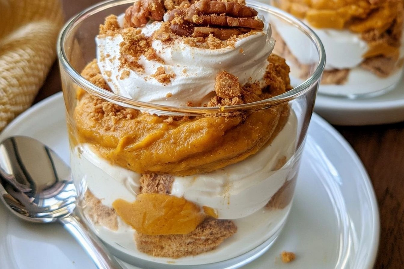 Dairy free dessert recipe | Gluten free pumpkin treat, How to make pumpkin trifle, Dairy free pumpkin
