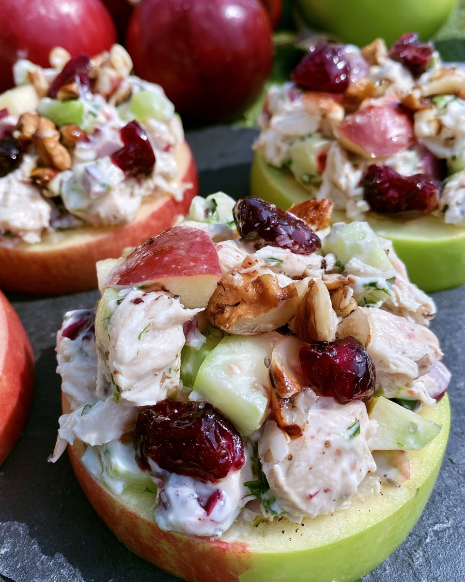 Chicken Salad on Apple Rounds