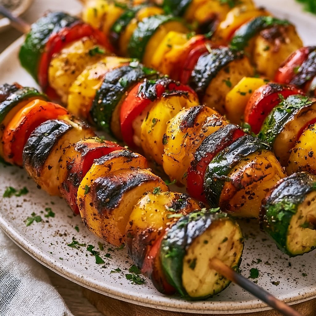 Gemüse Spieß gegrillt: Einfaches Rezept für 6 Personen