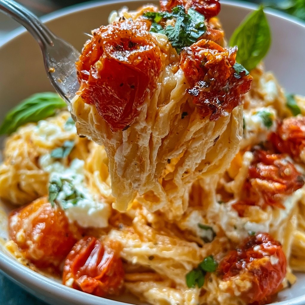 Geröstete Tomaten und Knoblauch Ricotta Pasta Rezept
