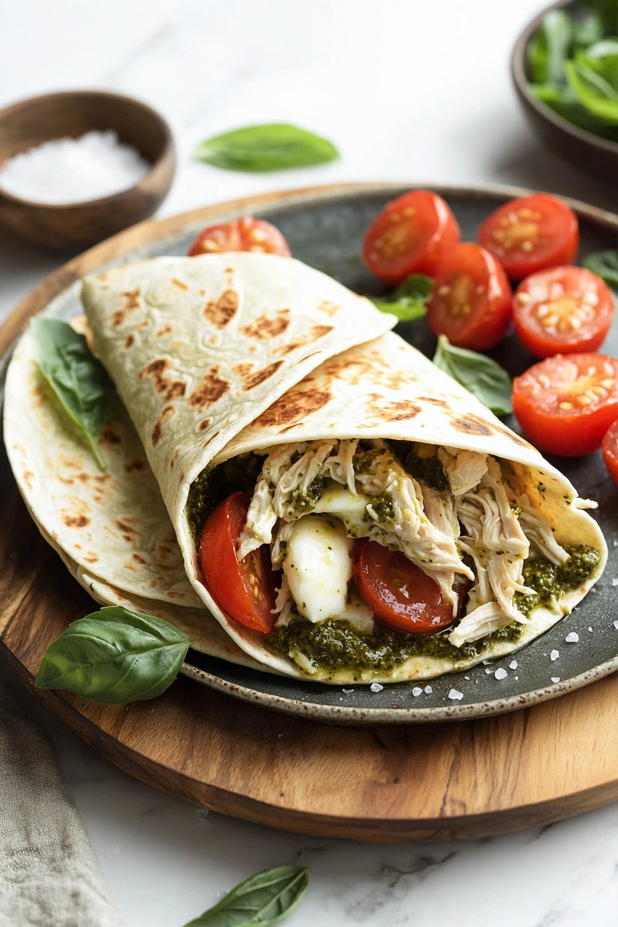 Chicken Pesto Caprese Wrap
