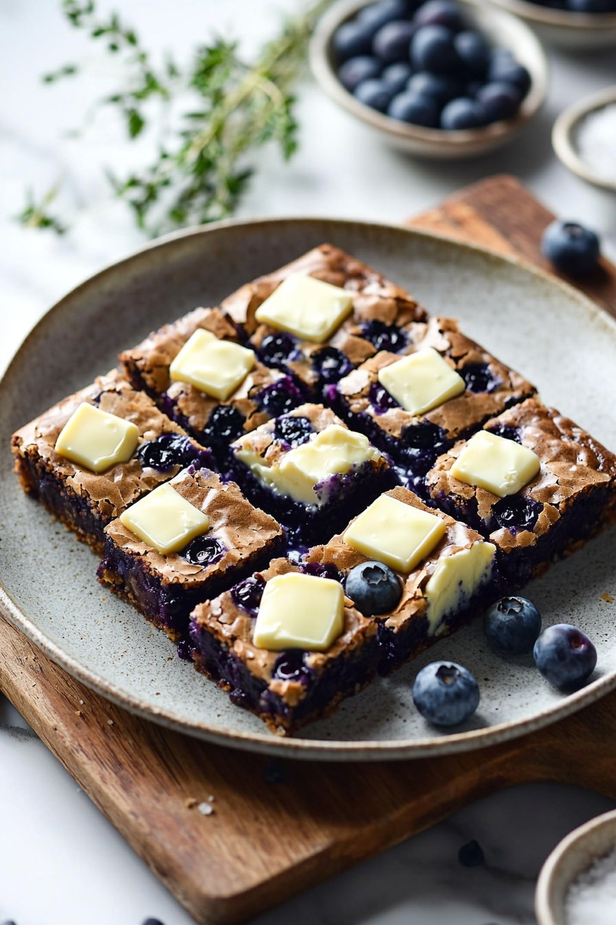 Blueberry White Chocolate Blondies