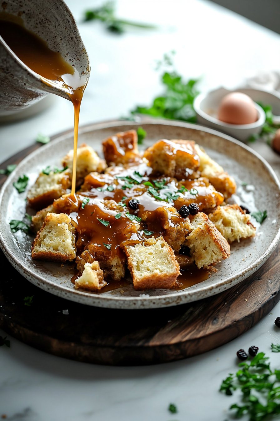Bread Pudding with Vanilla Caramel Sauce