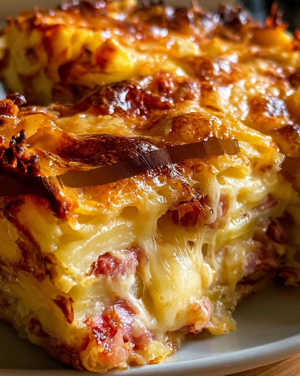 Zapiekanka ziemniaczana z szynką i serem