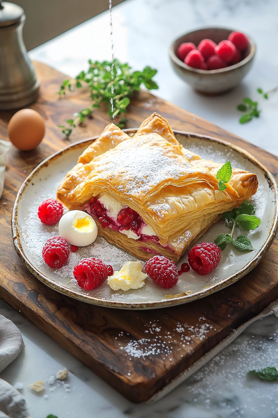 Himbeer-Danish mit Blätterteig
