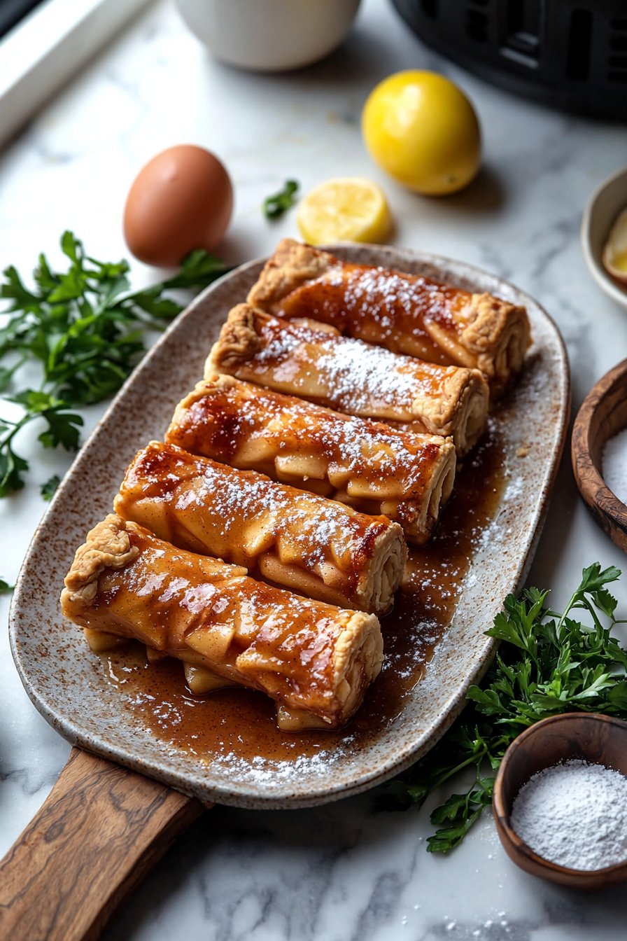 Heißluftfritteusen-Apfelkuchen-Rollen
