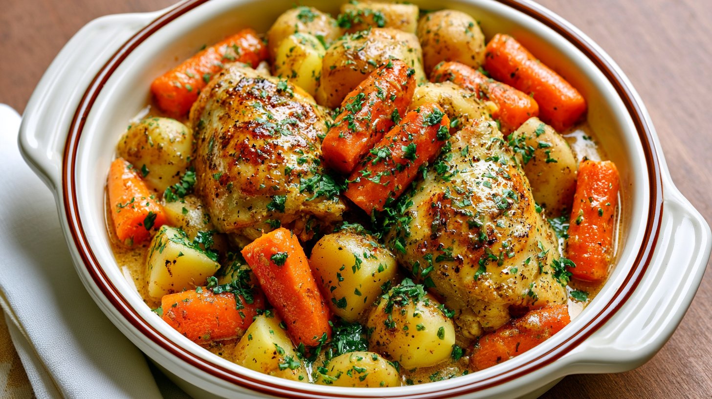 Easy Dump-and-Go Crockpot Chicken With Carrots and Potatoes