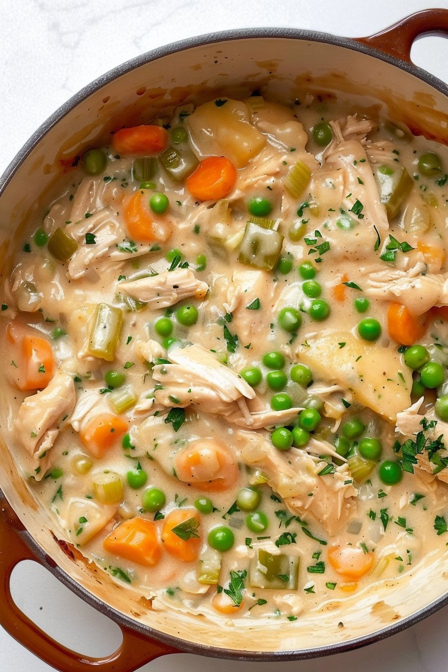 Crustless Chicken Pot Pie Recipe (One-Pot, Healthy) 2 Crustless Chicken Pot Pie Recipe (One Pot + Healthy)